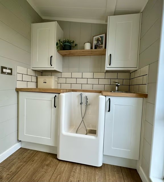 Dog shower kitchen