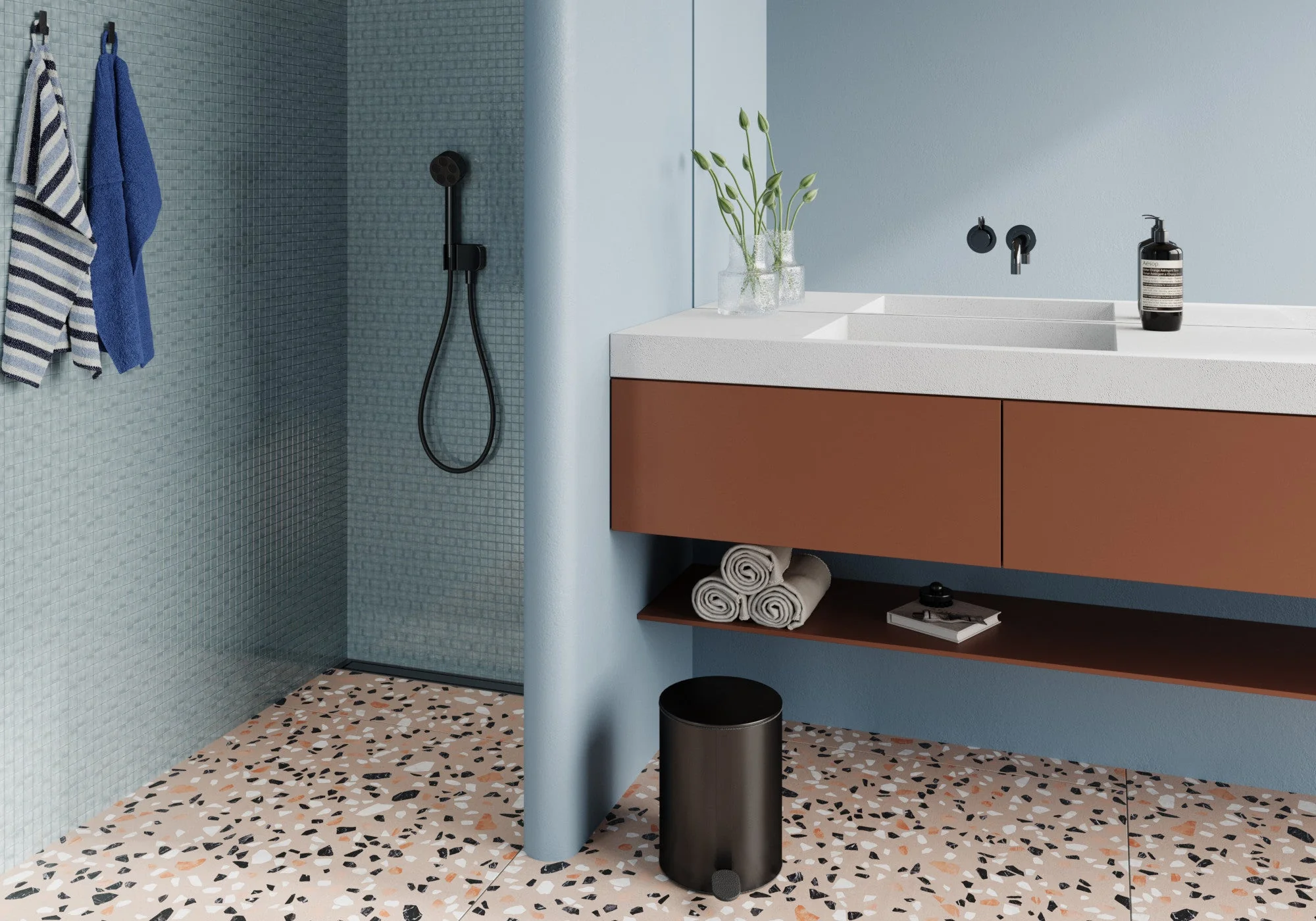 Wet Room Materials UniSlope_1K_Highline_Panel_Black_-_UniSlope_Cat_Image